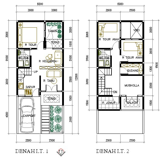 Desain Rumah 6x12 2 Lantai