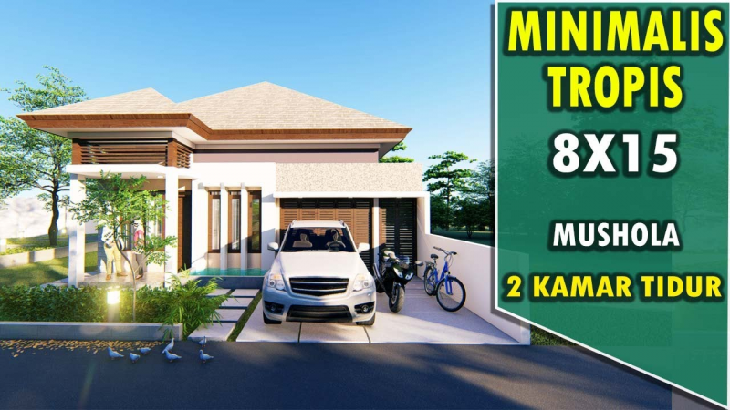 Desain Rumah 8x15 Modern