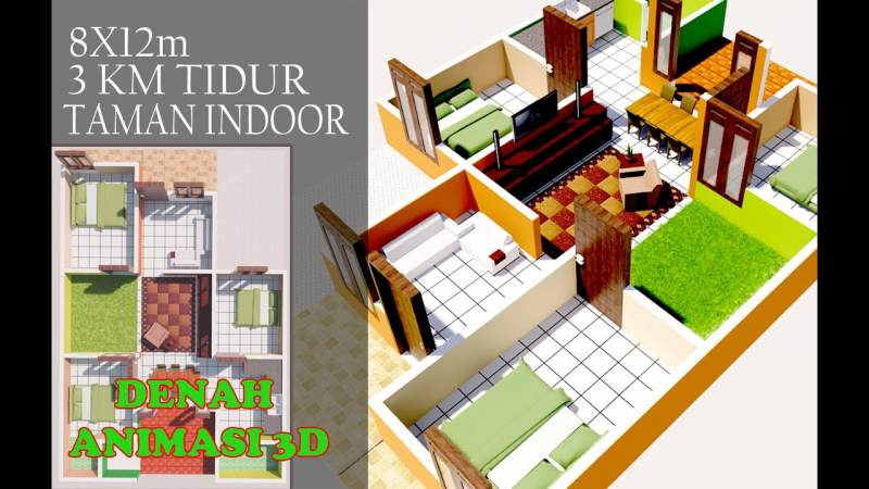 Desain Rumah 8x12 Modern