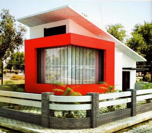 Desain Rumah Atap Miring Kedepan Modern