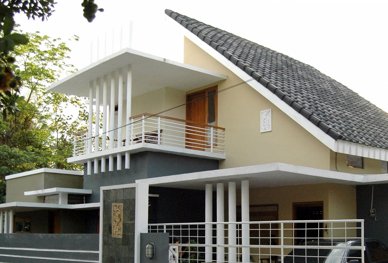 Desain Rumah Atap Miring Kedepan