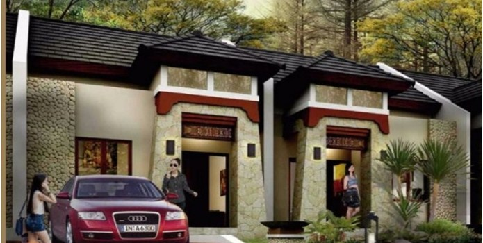 Desain Rumah Bali Dengan Penggunaan Ukiran dan bentuk atap segitiga