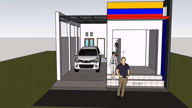 Desain Rumah dan Toko 1 Lantai Simple