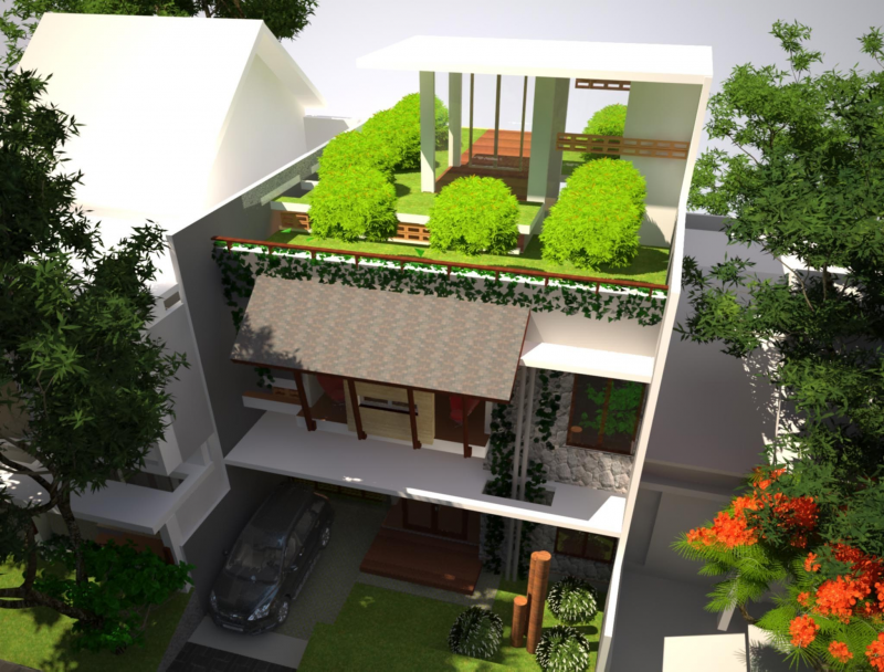 Contoh Desain Rumah Di Tanah Berundak