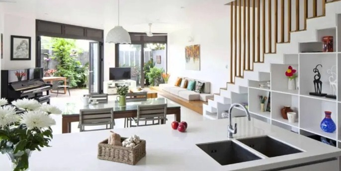 Desain Satu ruang keluarga yang multifungsi