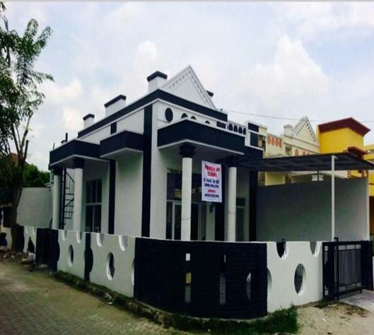 Desain rumah hook warna monokrom