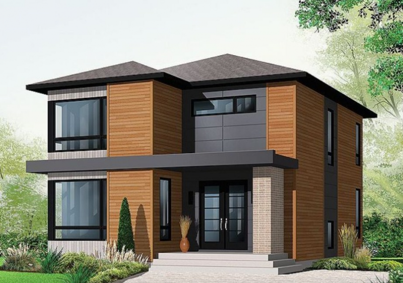 Desain Rumah Kayu 2 Lantai Terkini