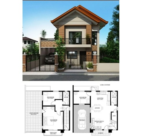 Desain Rumah Kecil 2 Lantai Terdapat Balkon