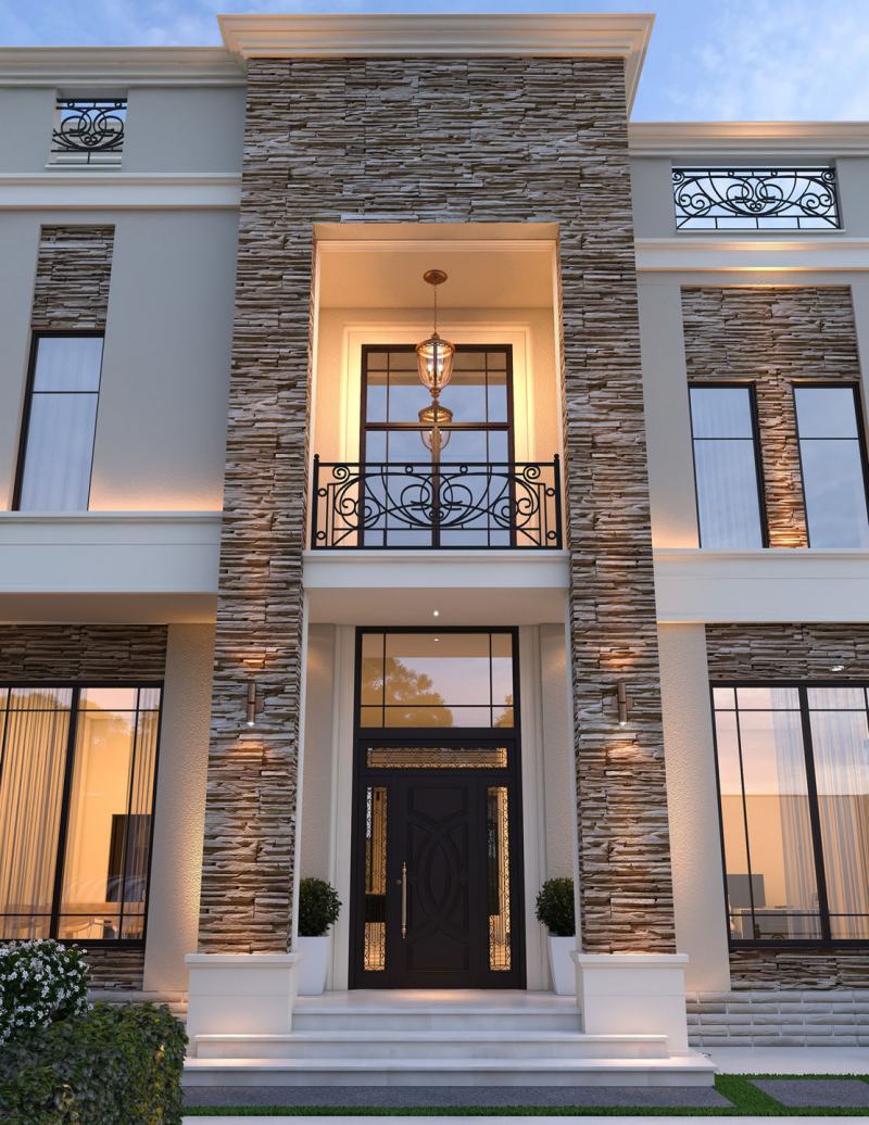 Desain Rumah Klasik Modern 1 Lantai Keren