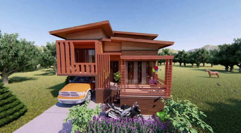 Desain Rumah Kayu Minimalis Type 36 Baru
