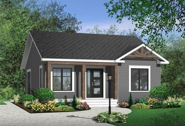 Rumah Kecil dengan Tiang Kayu