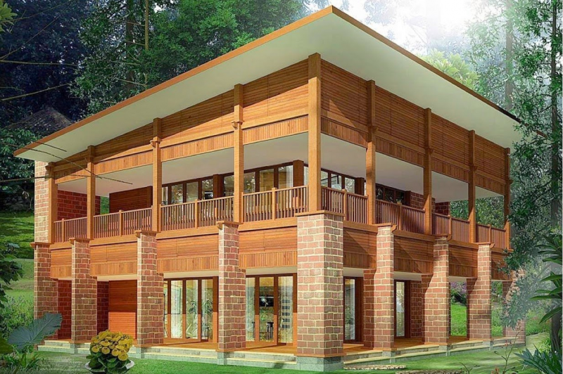 Desain Rumah Kayu Modern Keren
