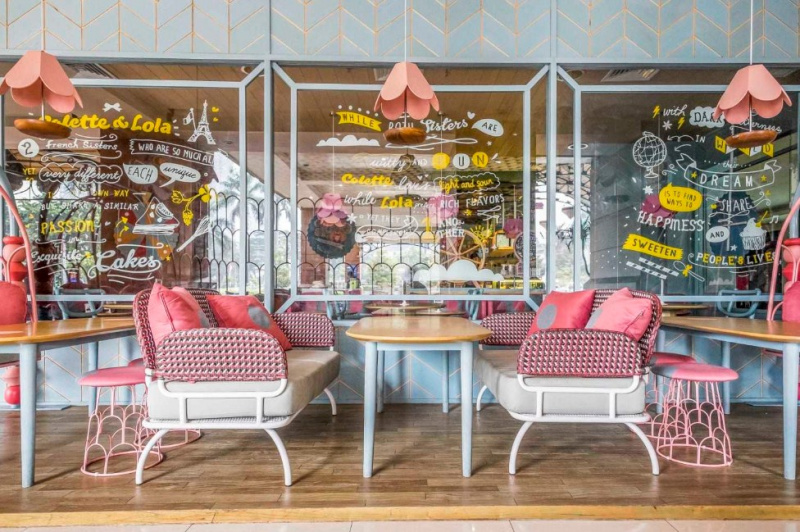 Dekorasi cafe instagramable feminim