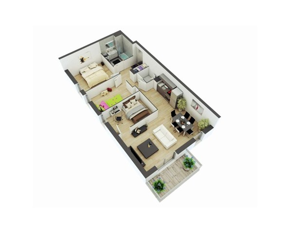 Desain Rumah Memanjang Type 45