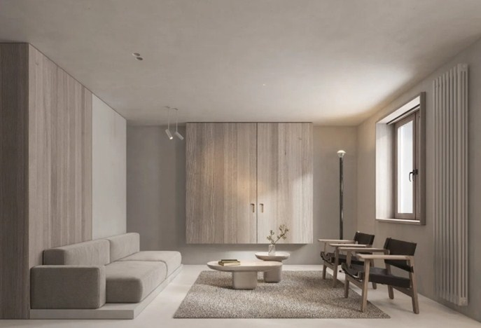 Desain Rumah Mewah 1 Lantai Dengan Lantai Warna Netral