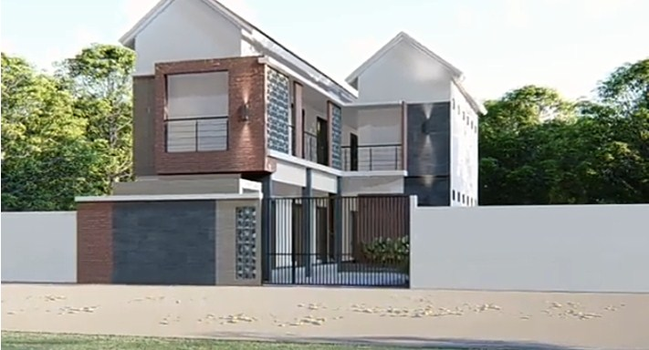 Desain Rumah Kost 2 Lantai Tema Industrial