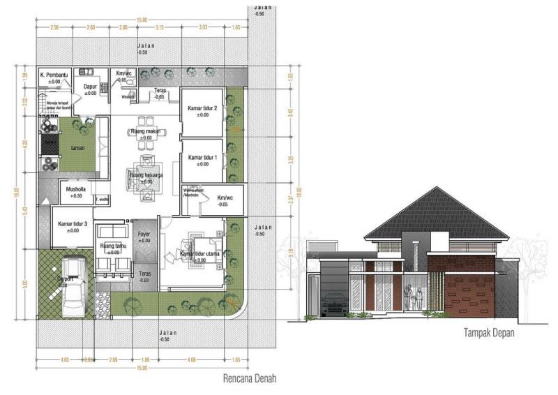 desain rumah 4 kamar 1 lantai