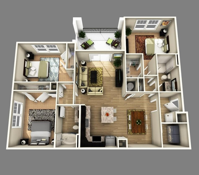 Desain Rumah dengan Berbagai Ruang