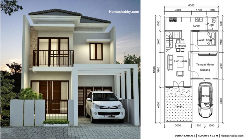 Desain Rumah Mewah Ukuran 6 x12
