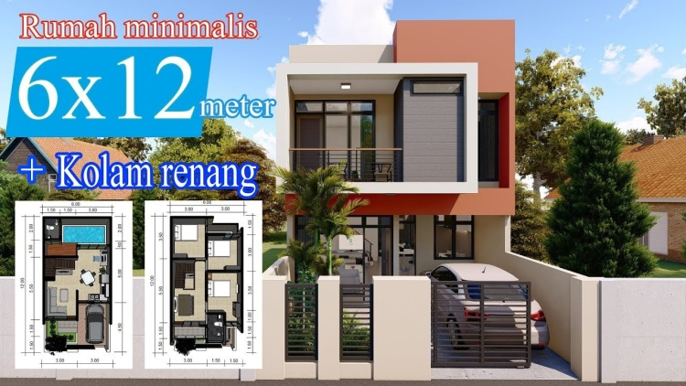Desain rumah Minimalis dengan Kolam Renang