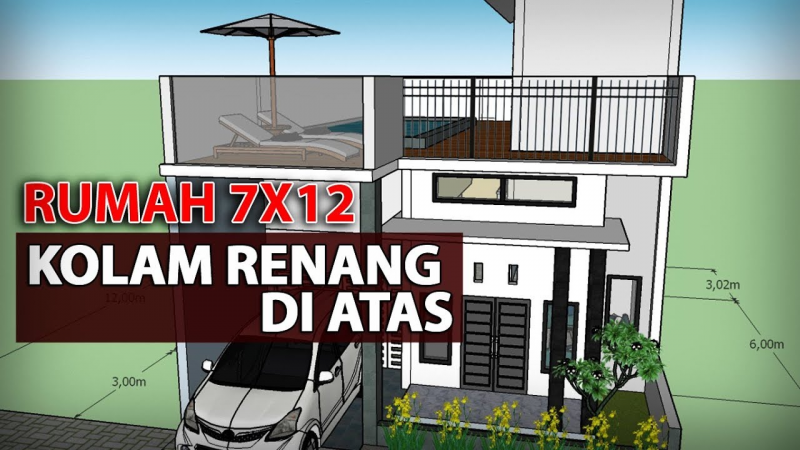 Desain Rumah Dengan Kolam Renang di Atas