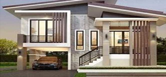 Desain Rumah Dengan Atap Miring Ke Belakang