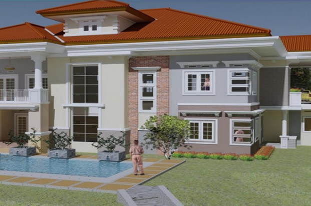 Desain Rumah Modern Dengan Halaman Luas