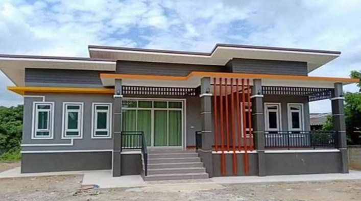 Desain Rumah Pedesaan Dengan Warna Kelabu