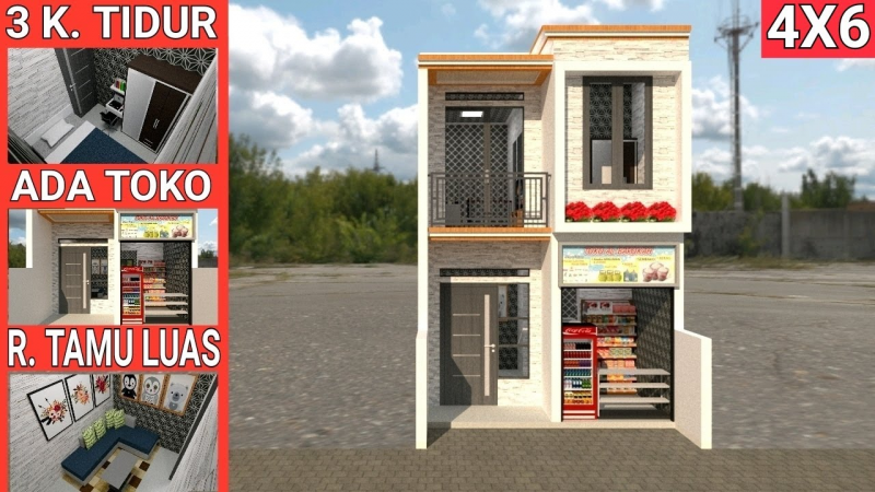 Desain Rumah Petak Ukuran 4x6 Renovasi