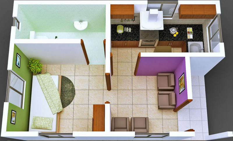 Desain Rumah Petak Ukuran 4x6 Terbaik