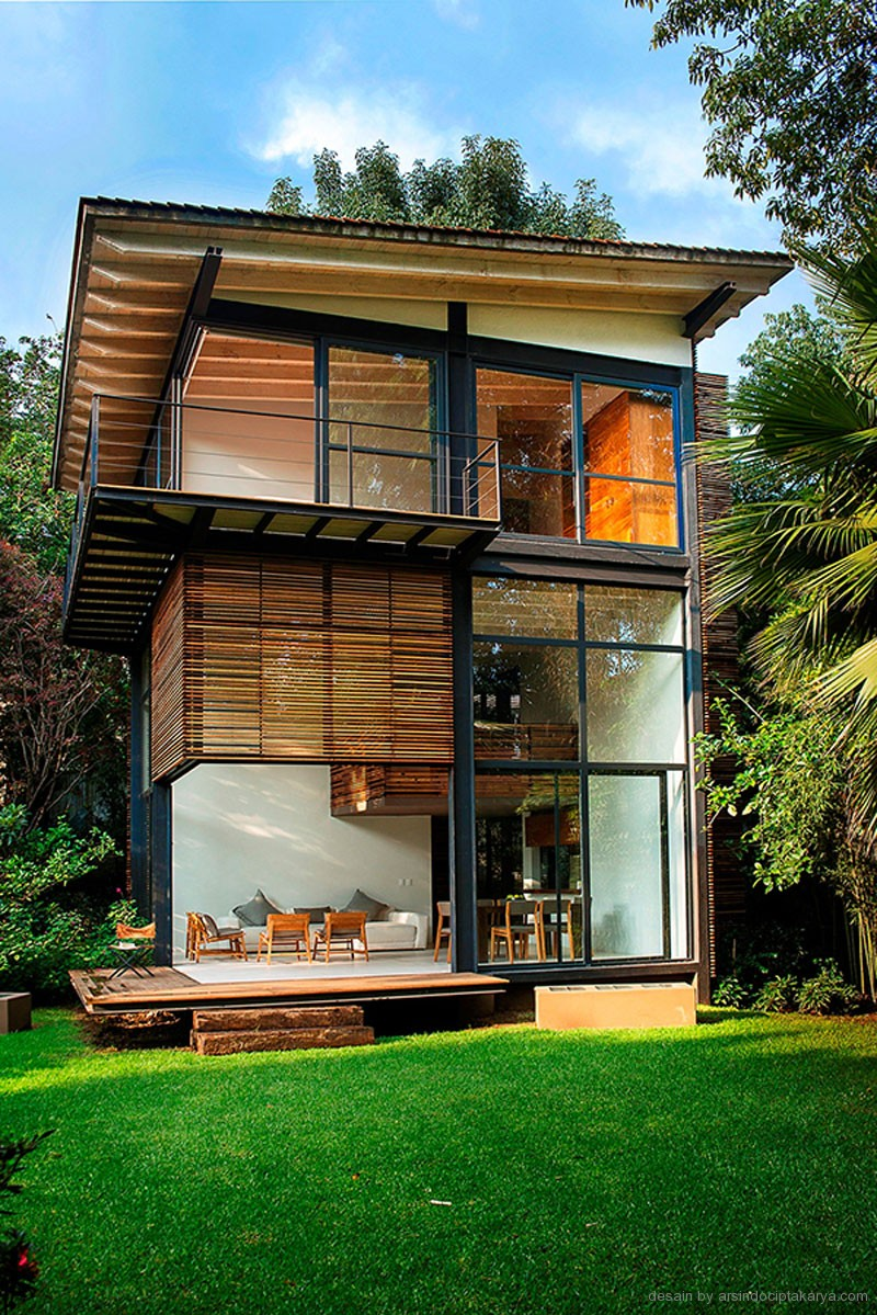 Desain Rumah Panggung Kayu Modern Gambar