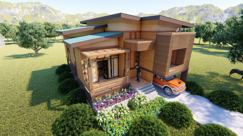 Contoh Desain Rumah Panggung Kayu Modern