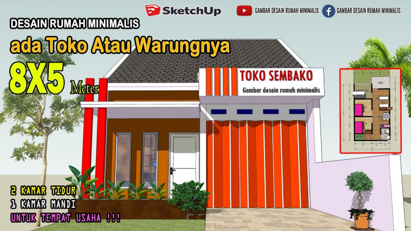 Gambaran Desain Rumah Plus Warung