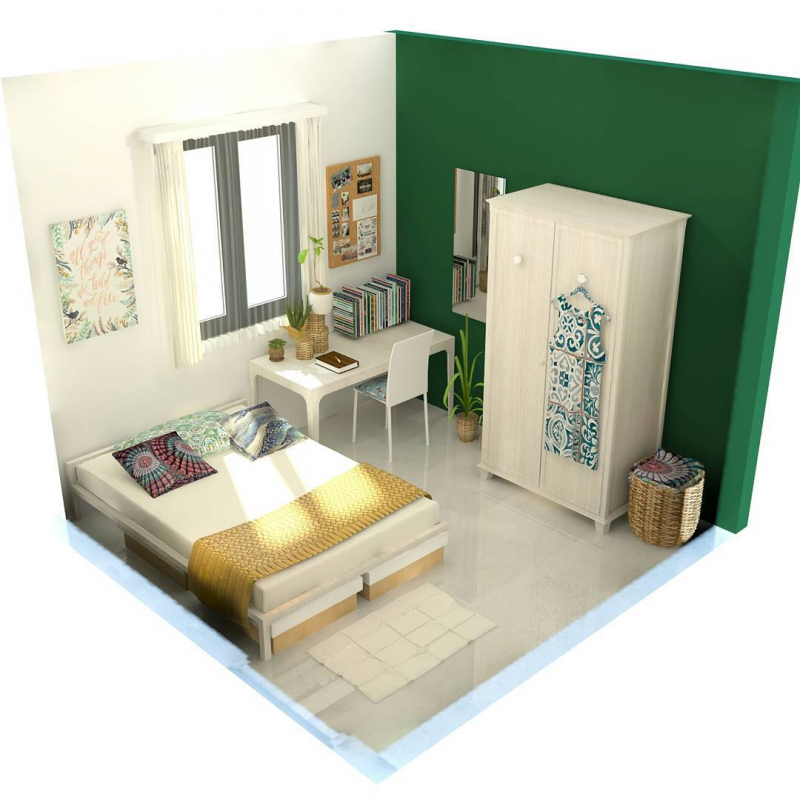 Desain Rumah Petak 1 Kamar Tidur Foto