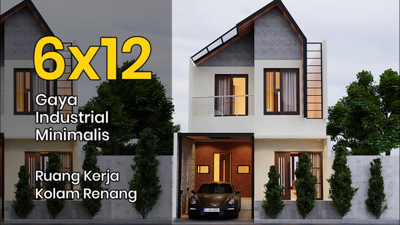Desain Rumah Sederhana 6x12 Modern