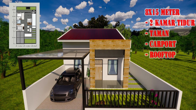Desain Rumah Sederhana 2 Kamar Contoh