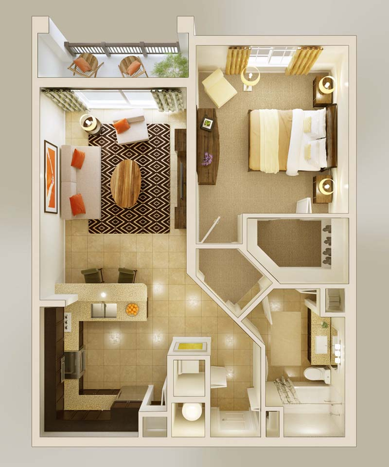 Desain Rumah Sederhana 2 Kamar Model Kekinian