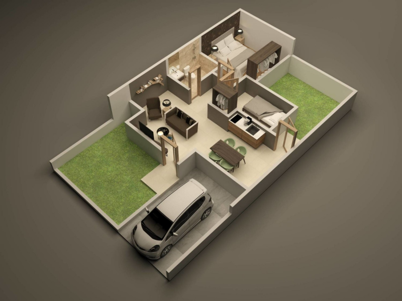Contoh Desain Rumah Sederhana 2 Kamar