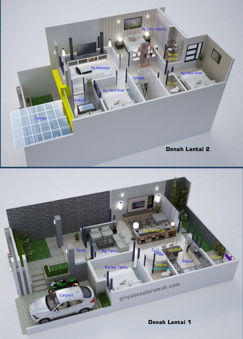 Sketsa Desain Rumah Sederhana 2 Kamar
