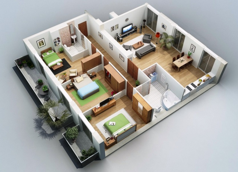 Desain Rumah Sederhana 3 Kamar di Kampung Modern