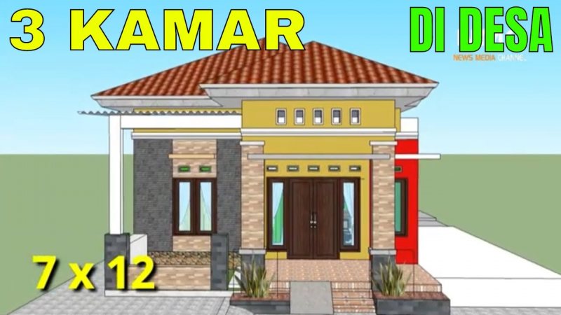 Desain Rumah Sederhana 3 Kamar di Kampung Terbaru