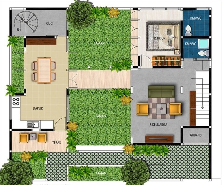 Sketsa Desain Rumah Sederhana 3 Kamar di Kampung