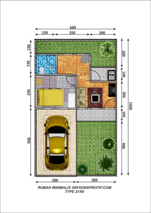 Desain Rumah Type 21 Minimalis Modern