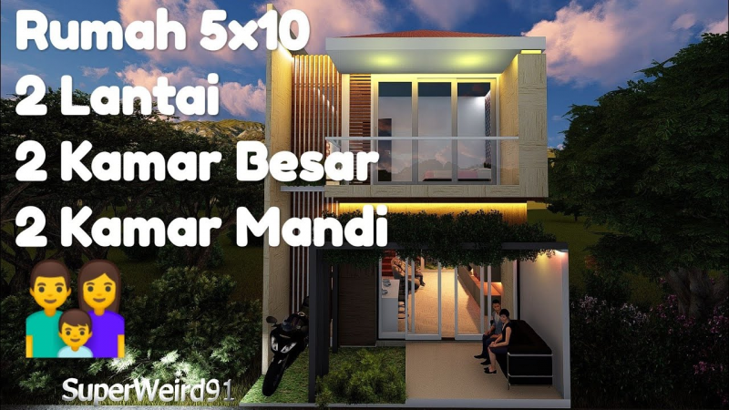 Contoh Gambar Desain Rumah Ukuran 5x10