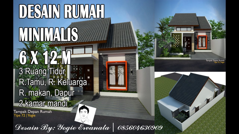 Desain Rumah Ukuran 6x12 Sederhana
