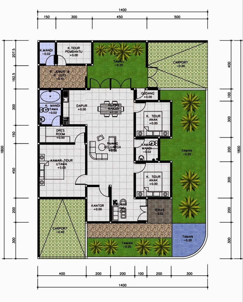 Contoh Desain Rumah Ukuran 6x12 Dengan 3 Kamar