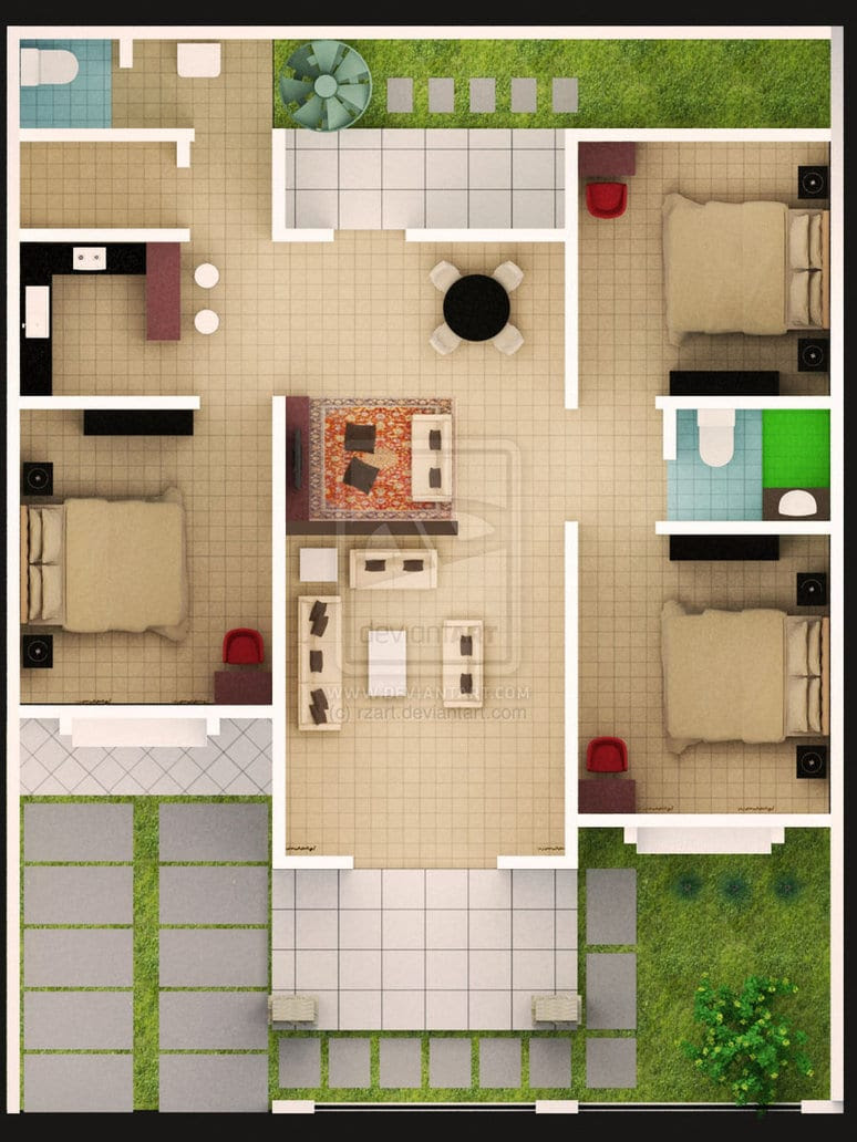 Desain Rumah Ukuran 6x12 Dengan 3 Kamar Modern Minimalis
