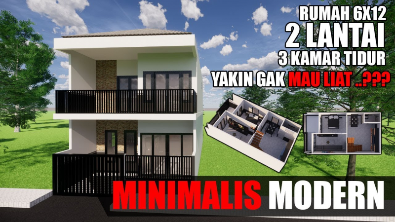 Ide Desain Rumah Ukuran 6x12 Dengan 3 Kamar