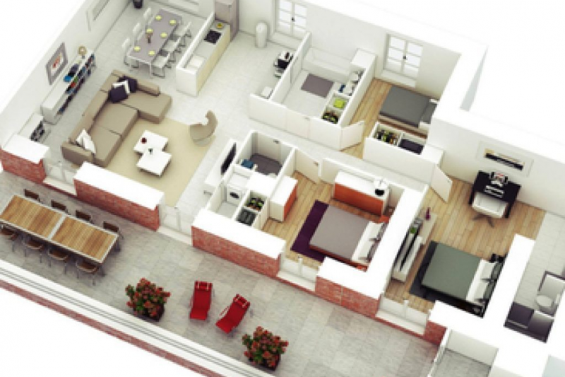 Contoh Desain Rumah Ukuran 6x12 Dengan 3 Kamar