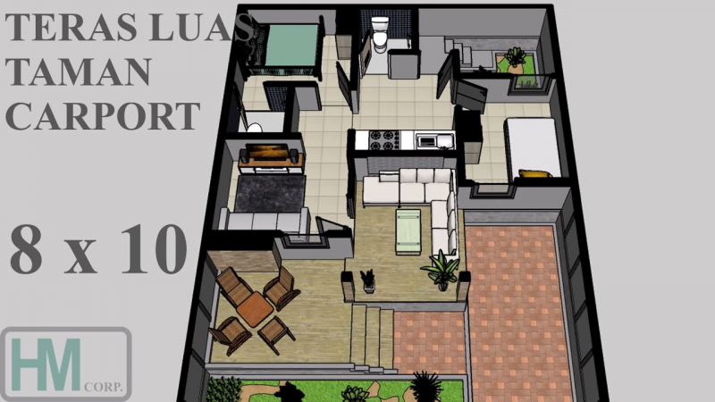Desain Rumah Ukuran 8x10 Model Kekinian